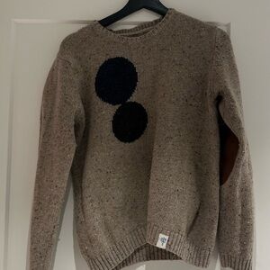 Beige Sweater with Black Circle Design